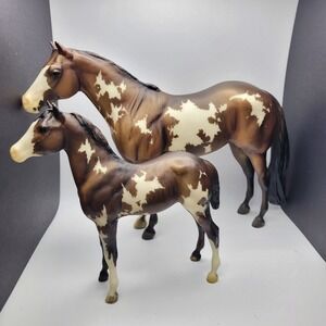 Breyer Horse Overo Paint Mare and Foal Set Collectible #1446